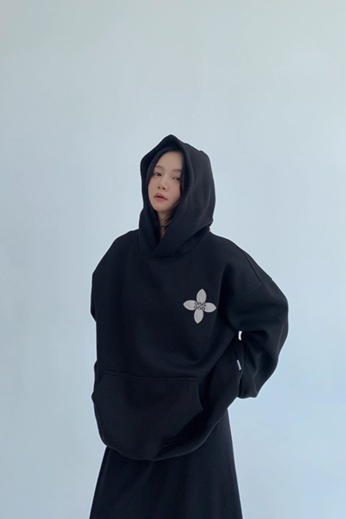 Flower Motif Sweatshirt Hoodie