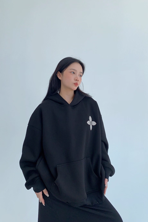 Flower Motif Sweatshirt Hoodie