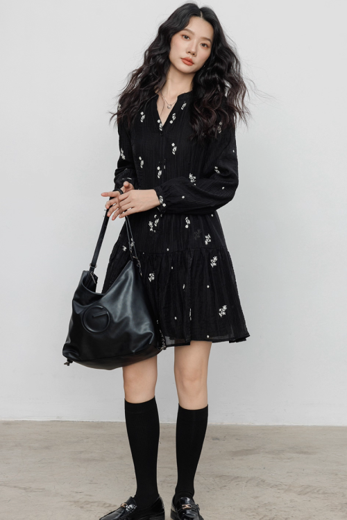 Flower Patterned Flare Dress