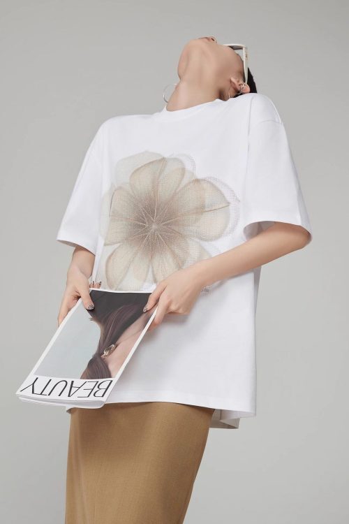Flower Print Short-Sleeve T-Shirt