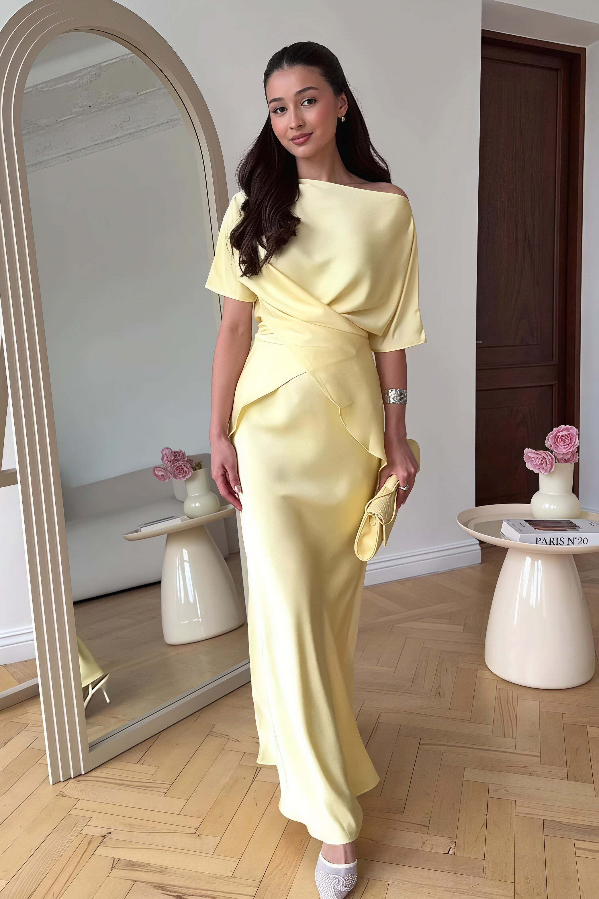 Flowy Elegant Short Sleeve  Skirt Set