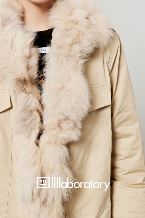 Fox Fur Jacket / Suede Pleated Skirt