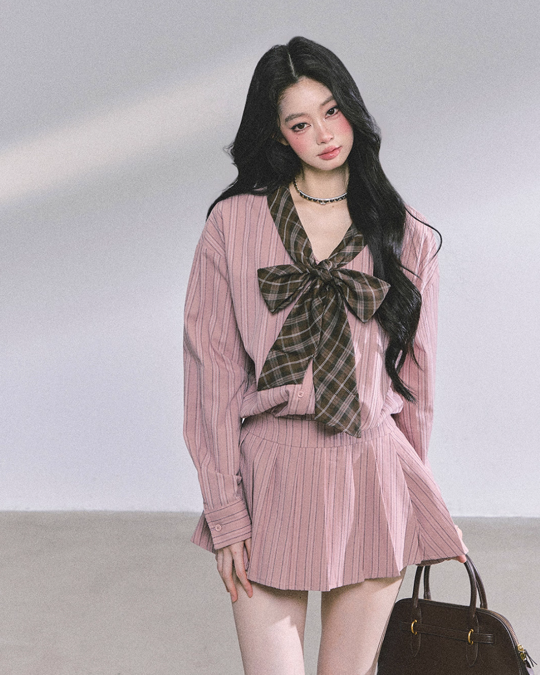 French Stripe Long-Sleeve Shirt Dress French Stripe Long-Sleeve Shirt Dress