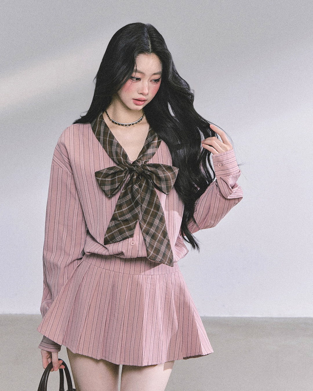 French Stripe Long-Sleeve Shirt Dress French Stripe Long-Sleeve Shirt Dress