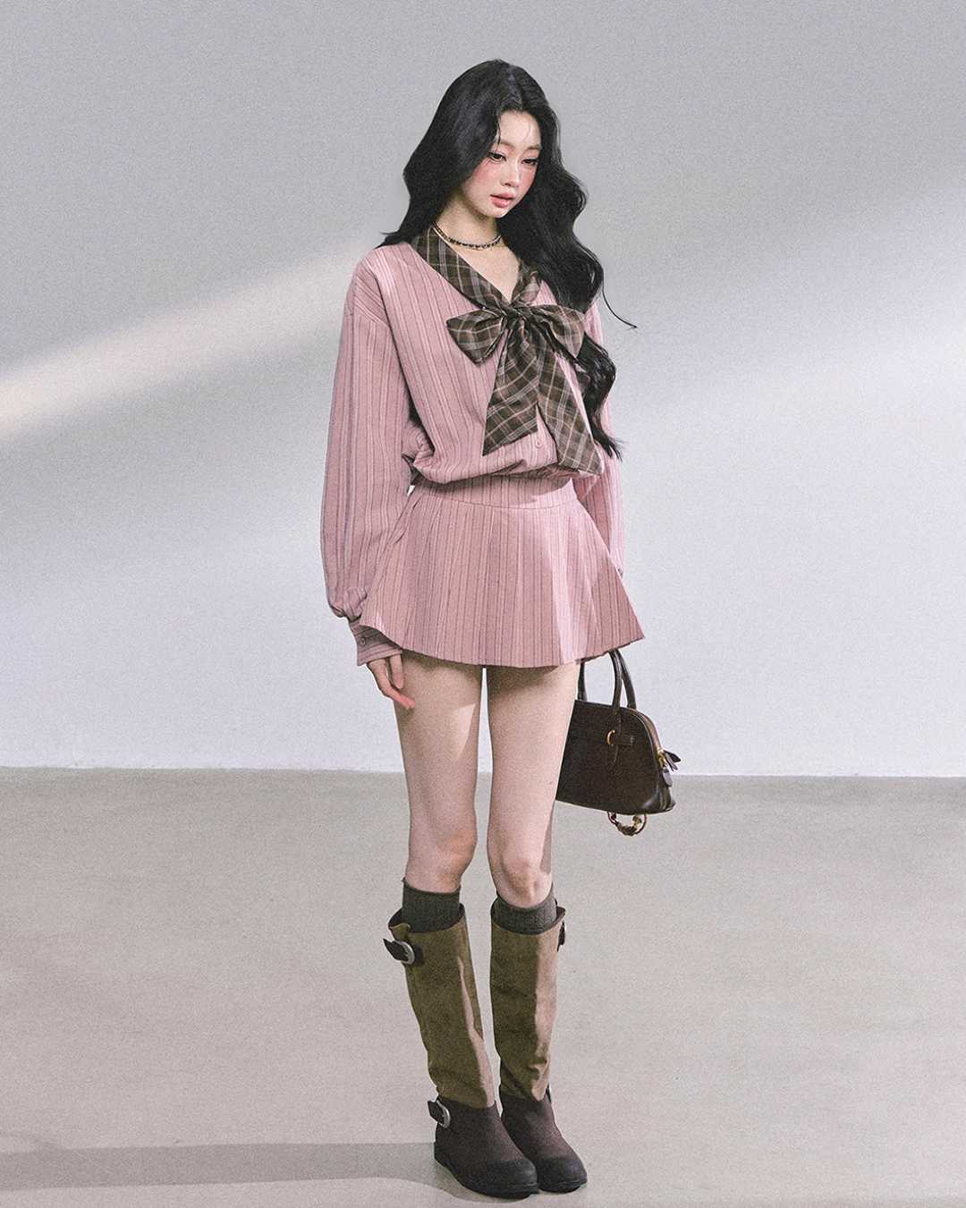 French Stripe Long-Sleeve Shirt Dress French Stripe Long-Sleeve Shirt Dress