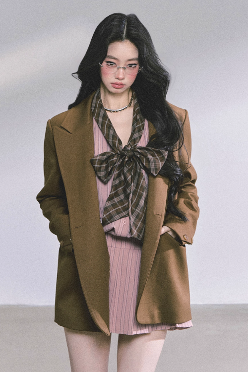 French Stripe Long-Sleeve Shirt Dress