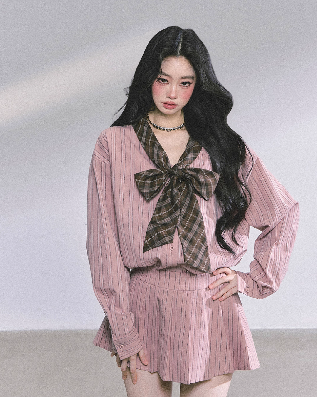 French Stripe Long-Sleeve Shirt Dress French Stripe Long-Sleeve Shirt Dress