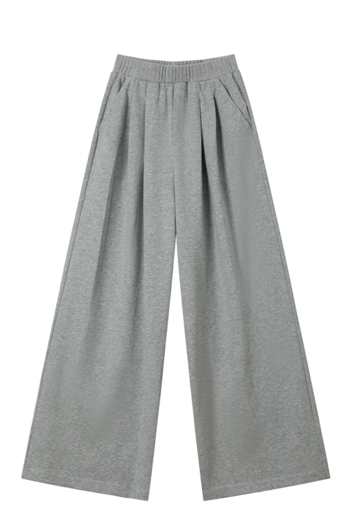 Frill Off-Shoulder Sweat Top / Wide Sweat Pants