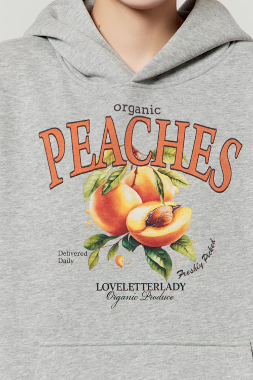 Fruit Print Sweat Hoodie / Docking Mini Skirt