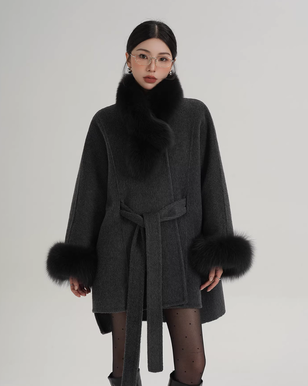 Fur Collar Cape Coat Fur Collar Cape Coat
