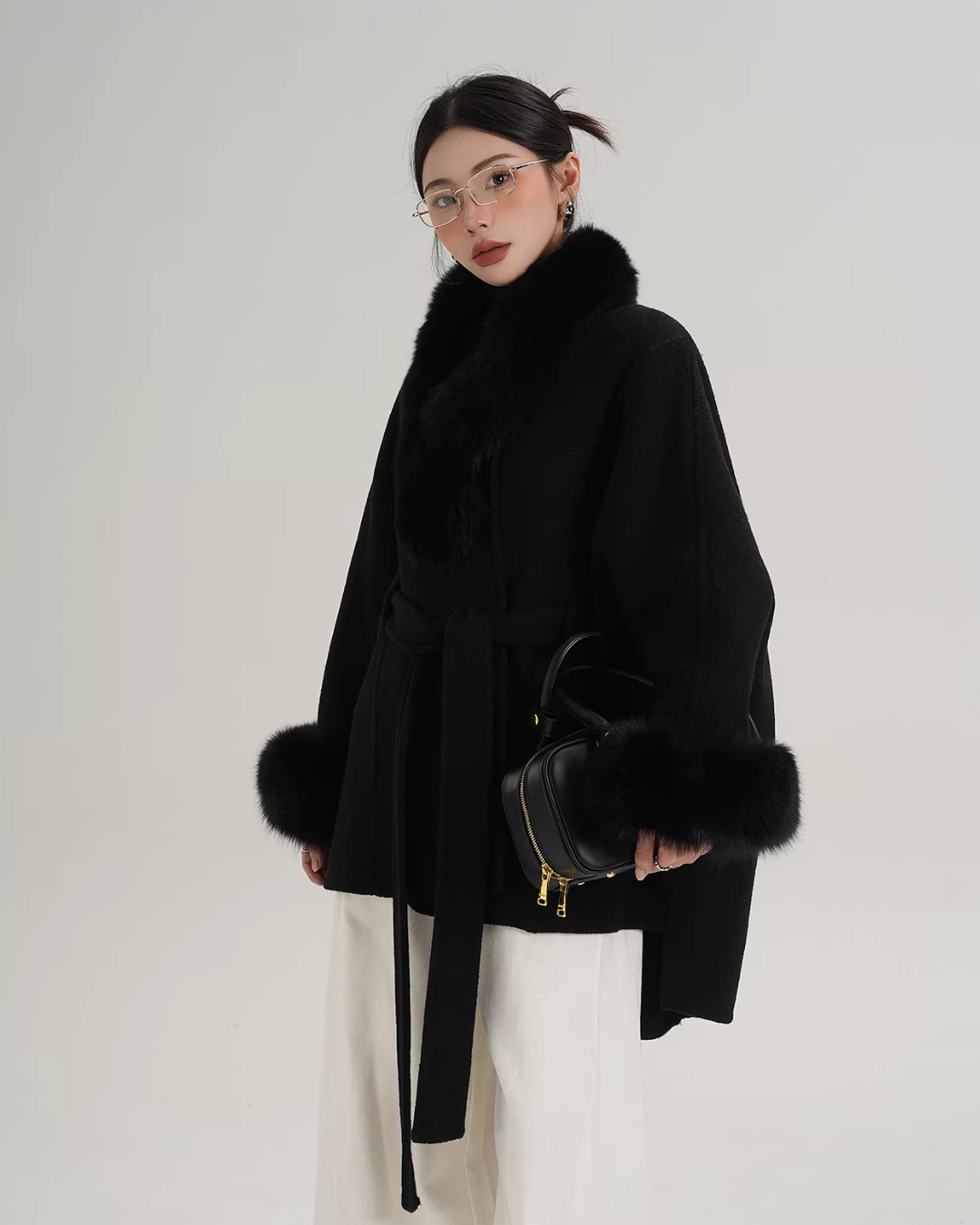 Fur Collar Cape Coat Fur Collar Cape Coat