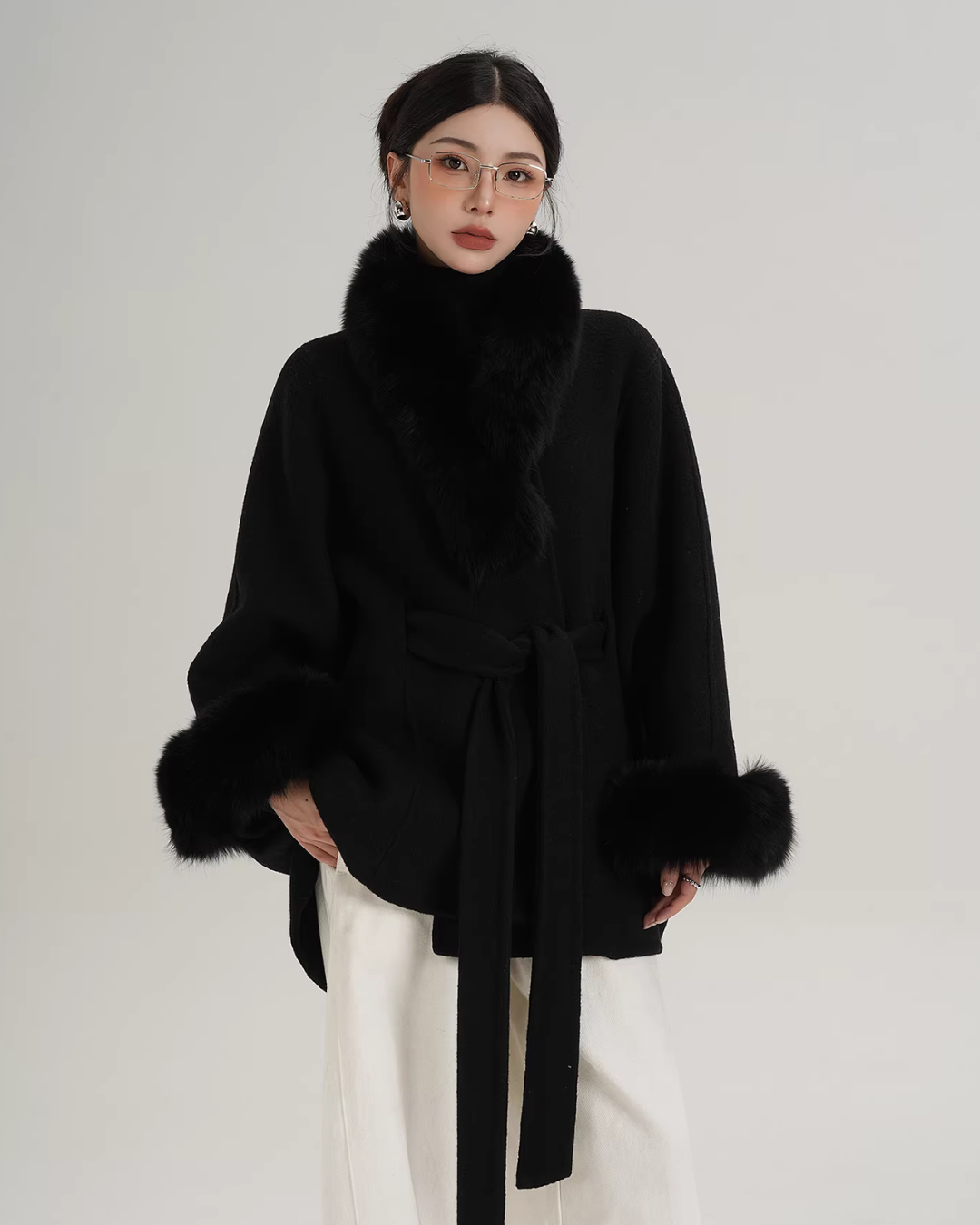 Fur Collar Cape Coat Fur Collar Cape Coat