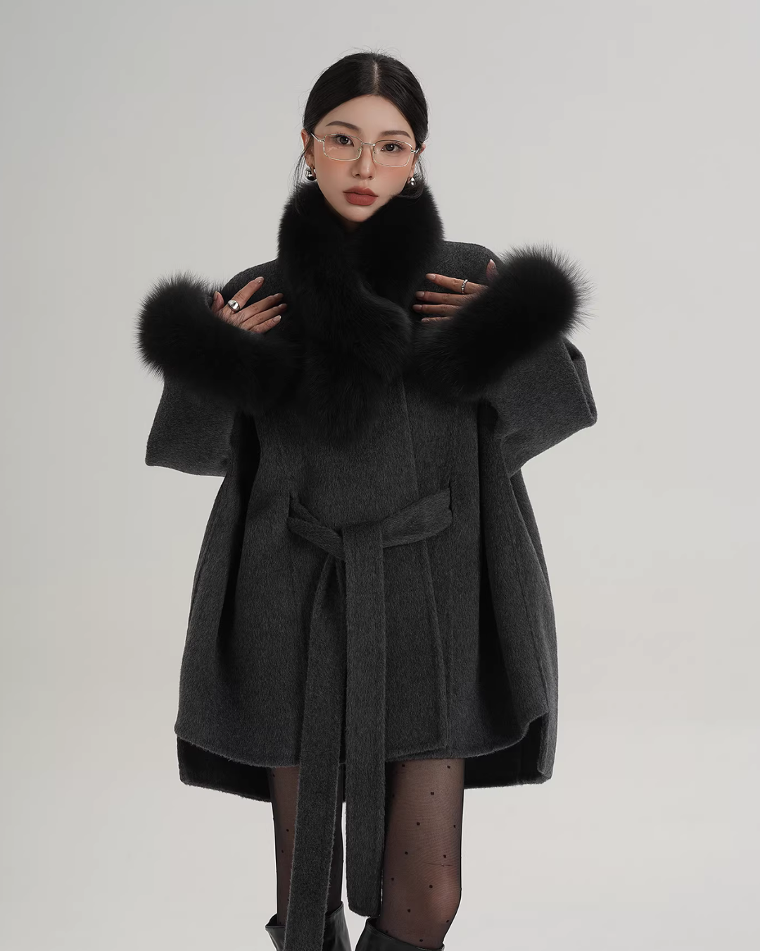 Fur Collar Cape Coat Fur Collar Cape Coat