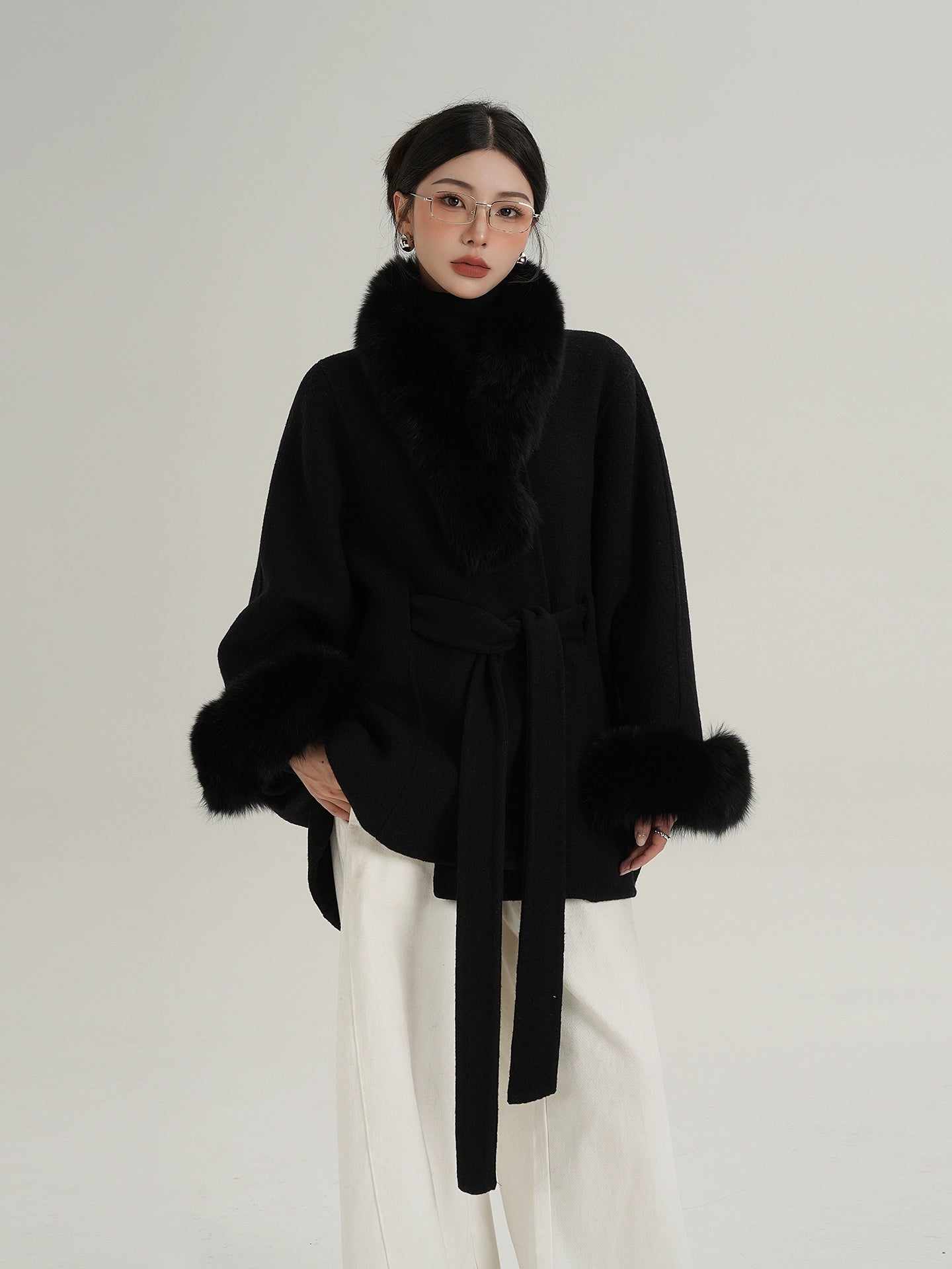 Fur Collar Cape Coat Fur Collar Cape Coat