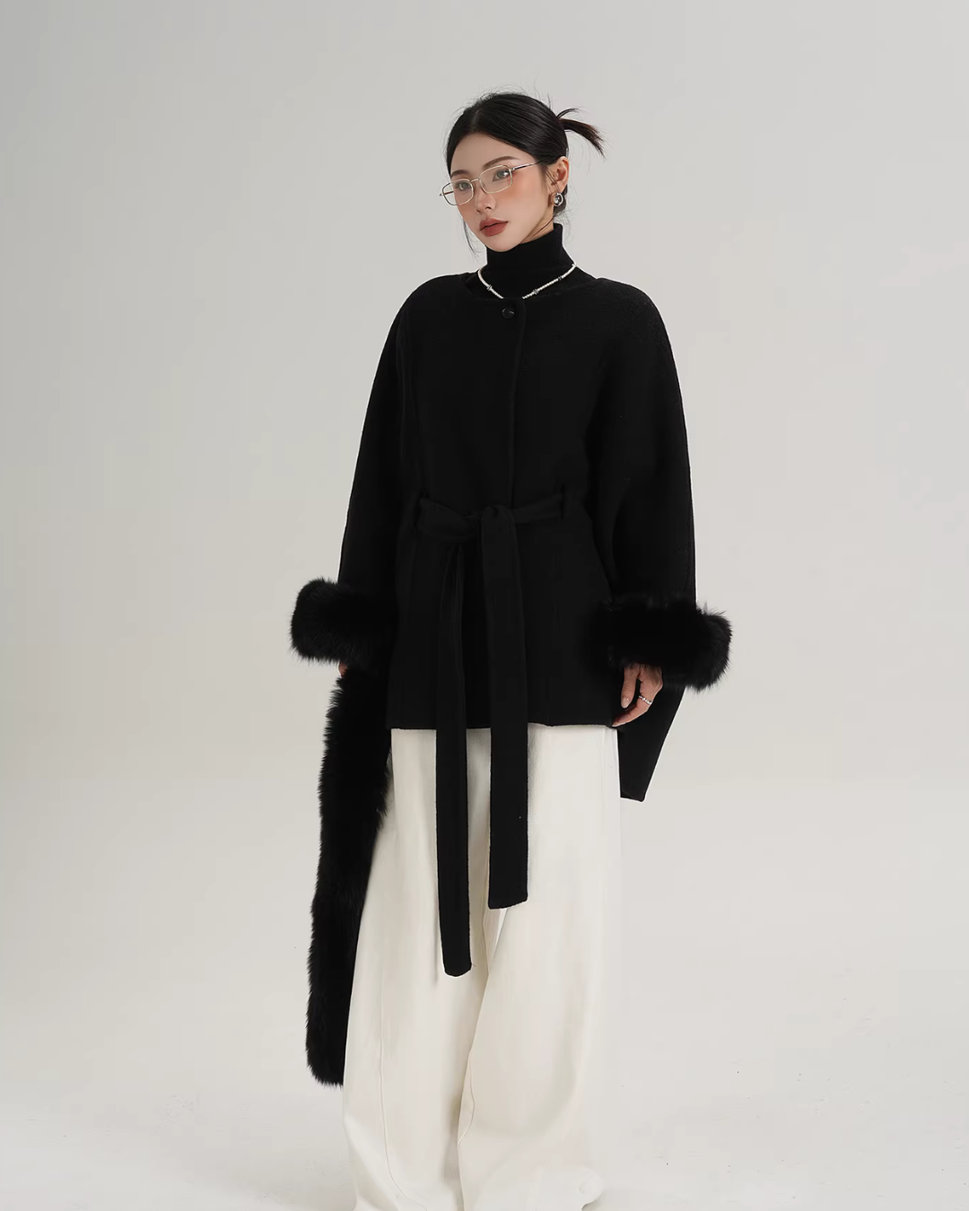 Fur Collar Cape Coat Fur Collar Cape Coat