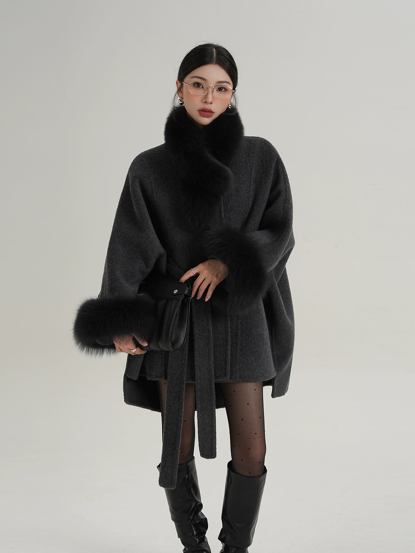 Fur Collar Cape Coat Fur Collar Cape Coat
