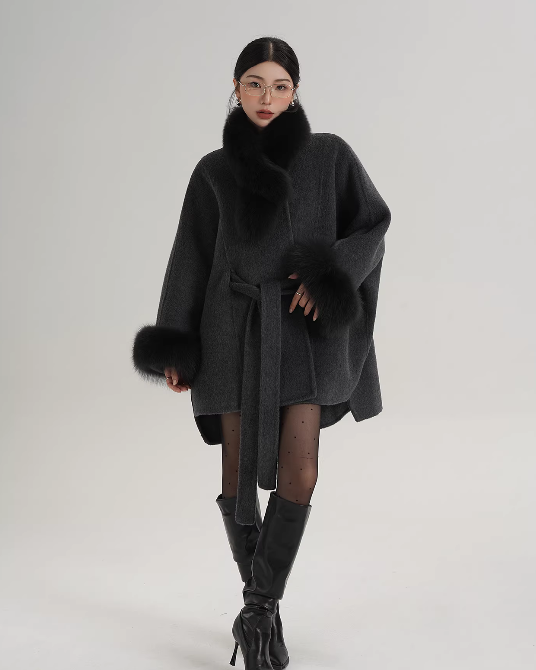 Fur Collar Cape Coat Fur Collar Cape Coat