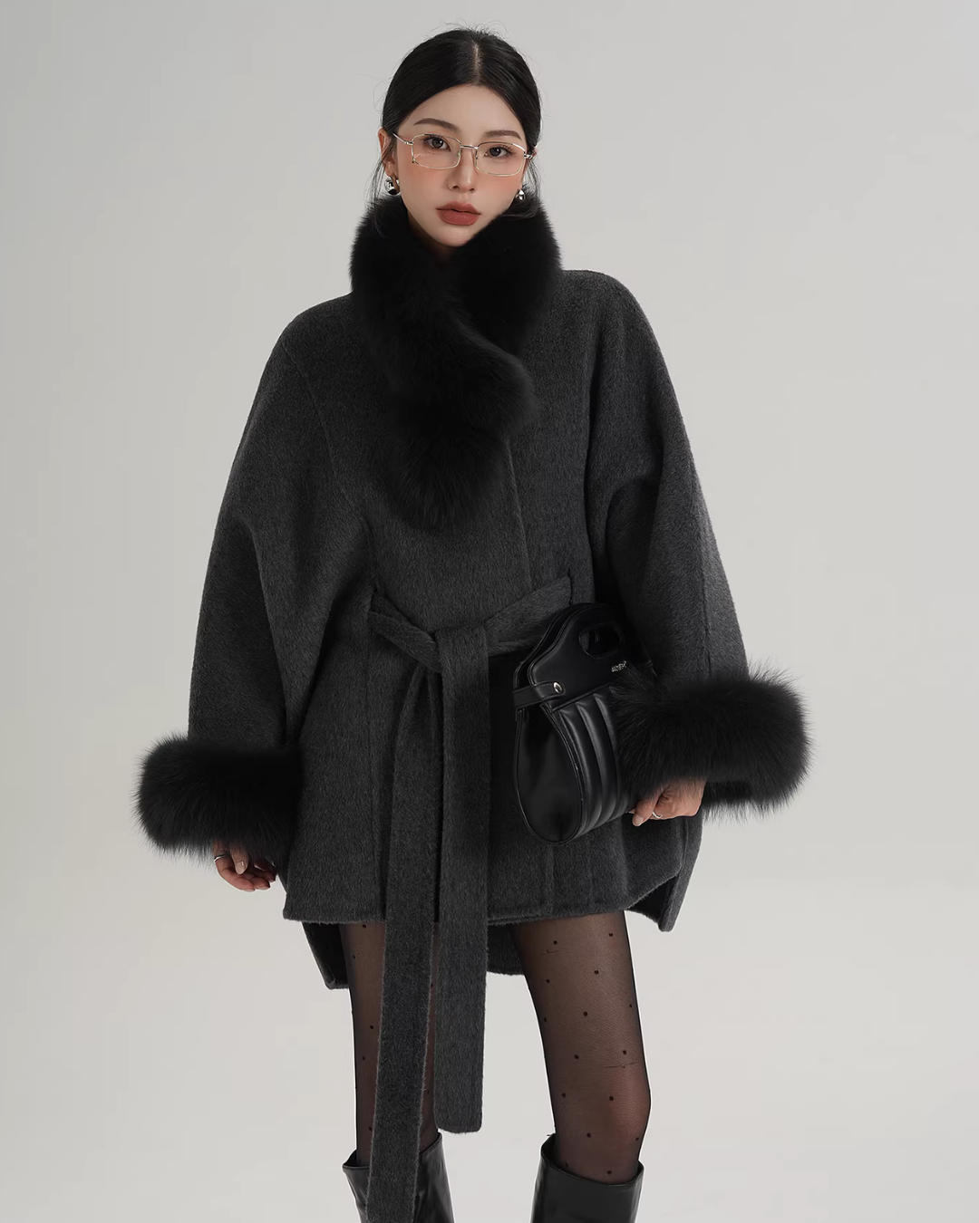 Fur Collar Cape Coat Fur Collar Cape Coat