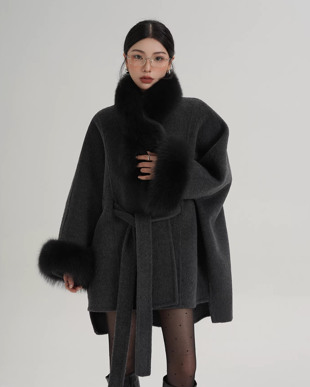 Fur Collar Cape Coat Fur Collar Cape Coat