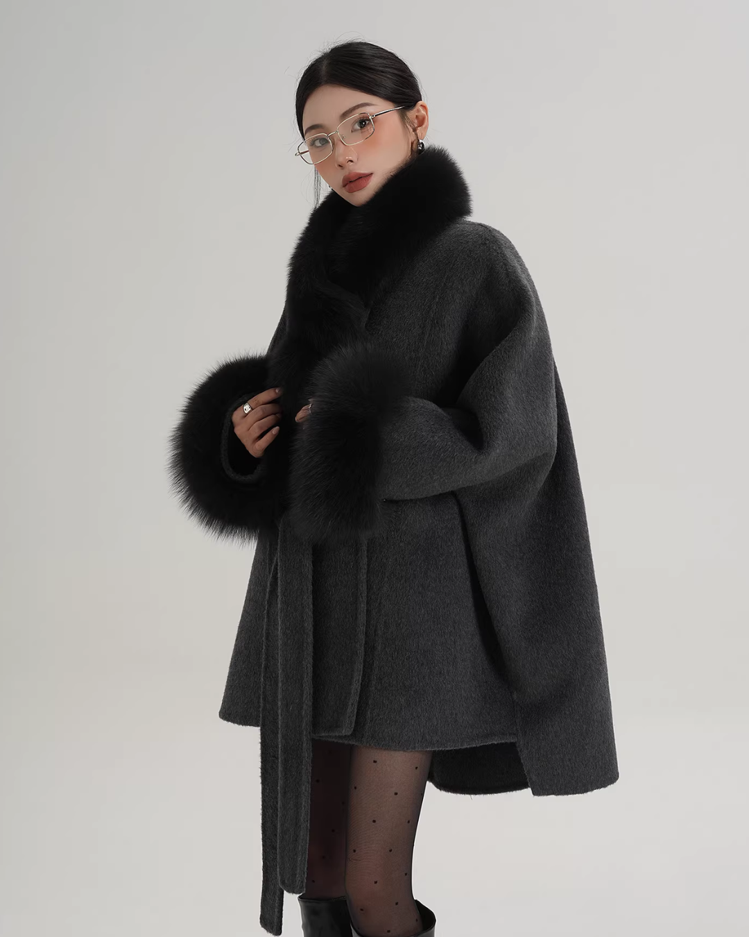 Fur Collar Cape Coat Fur Collar Cape Coat
