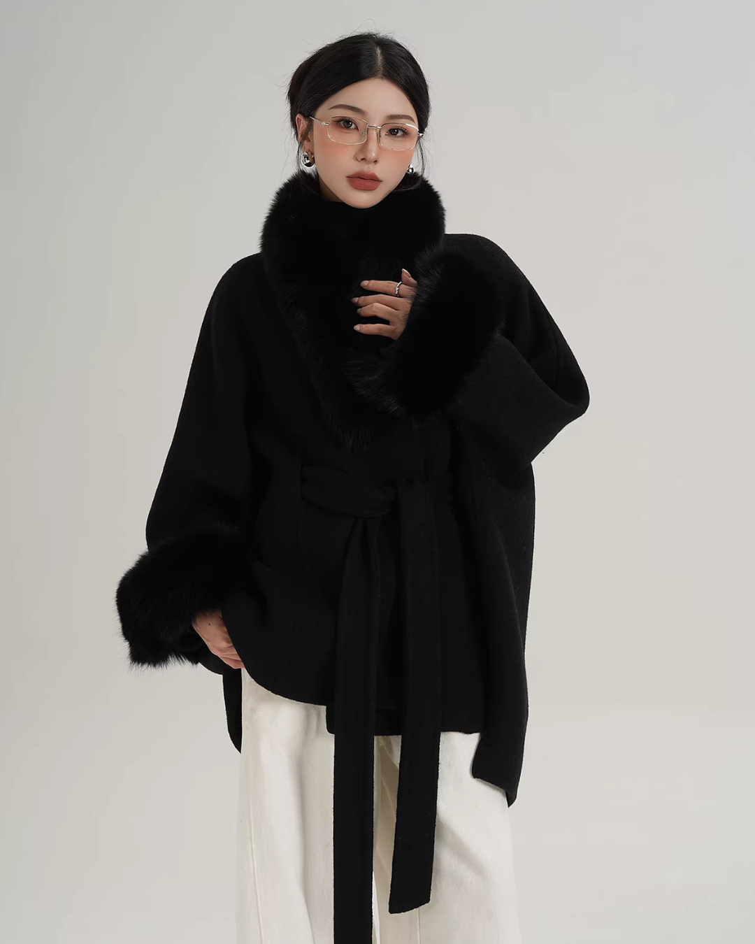 Fur Collar Cape Coat Fur Collar Cape Coat