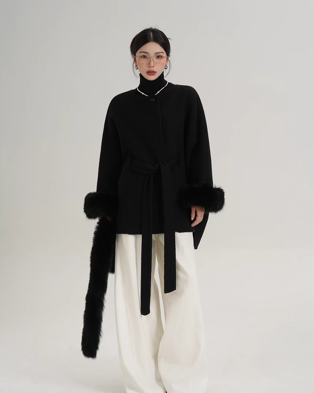 Fur Collar Cape Coat Fur Collar Cape Coat