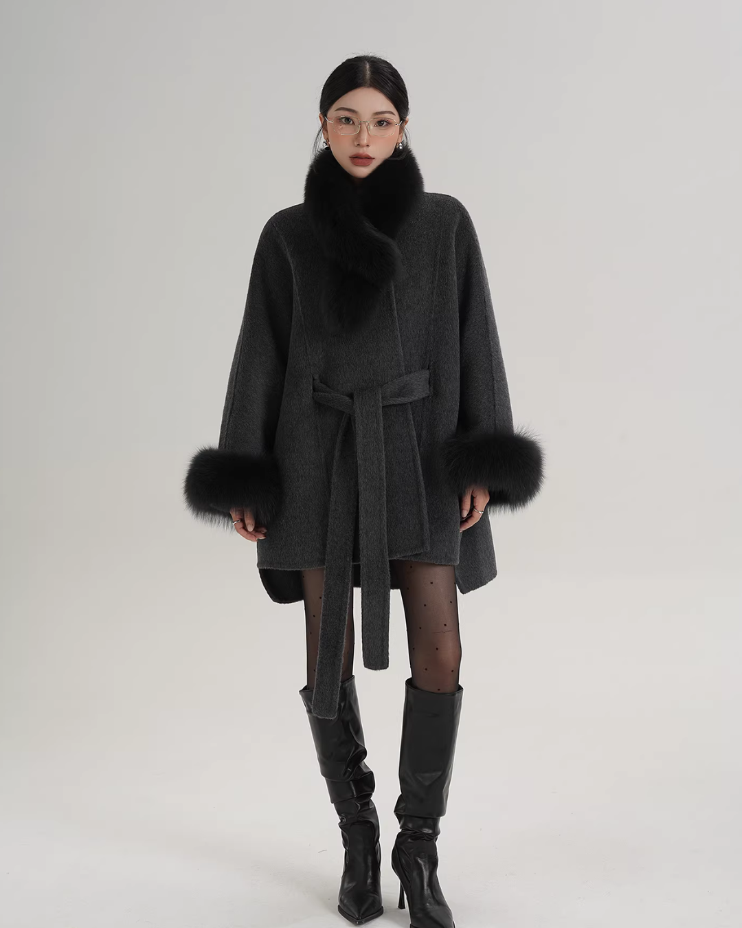 Fur Collar Cape Coat Fur Collar Cape Coat