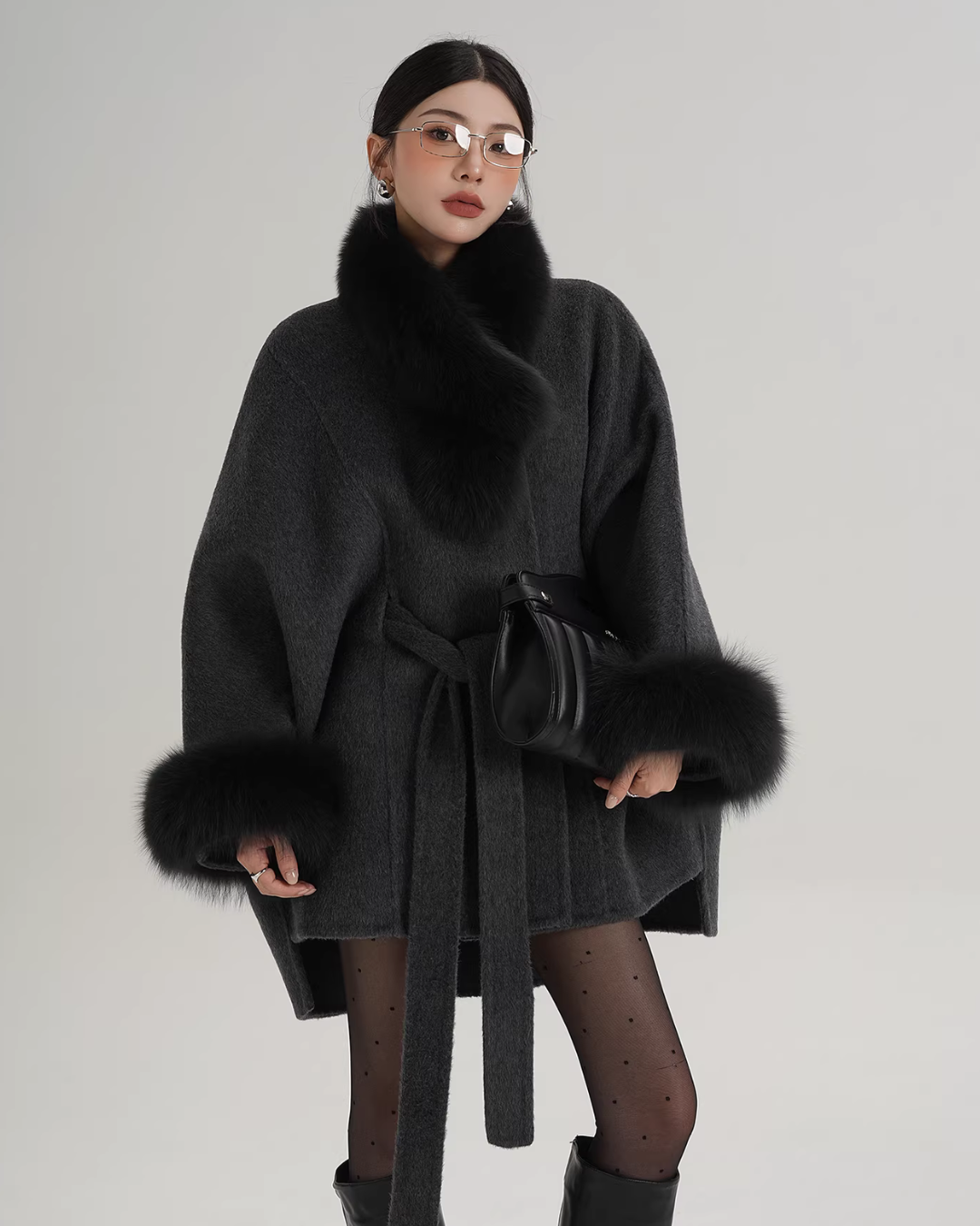 Fur Collar Cape Coat Fur Collar Cape Coat