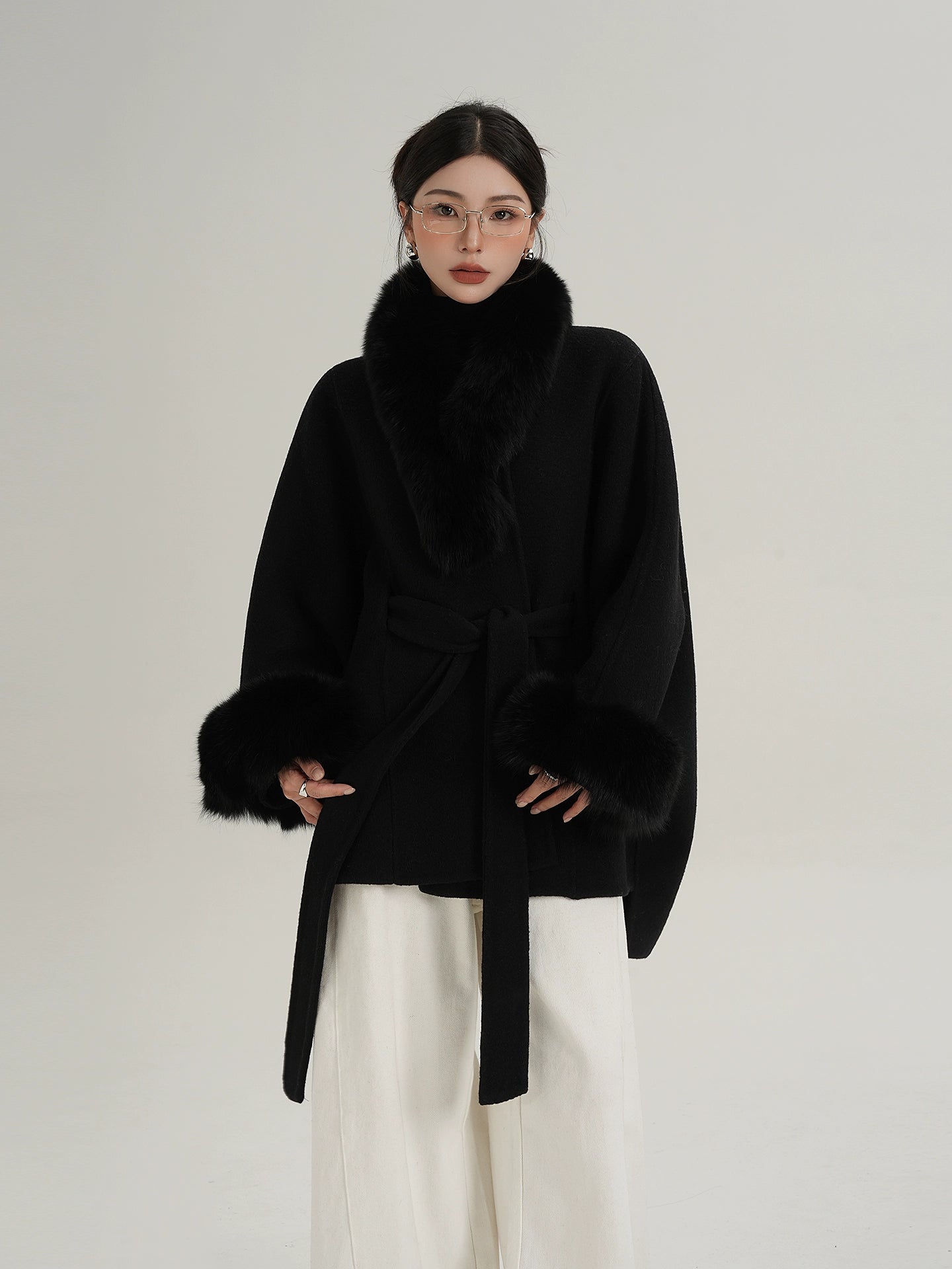 Fur Collar Cape Coat Fur Collar Cape Coat