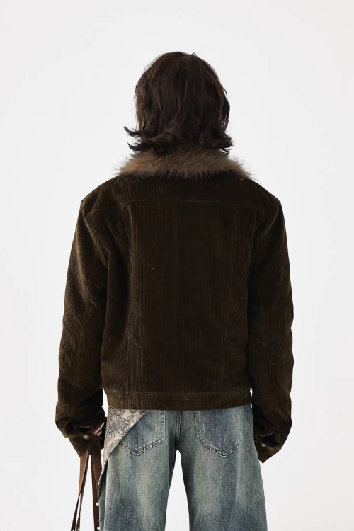 Fur Collar Corduroy Jacket