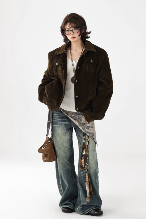 Fur Collar Corduroy Jacket