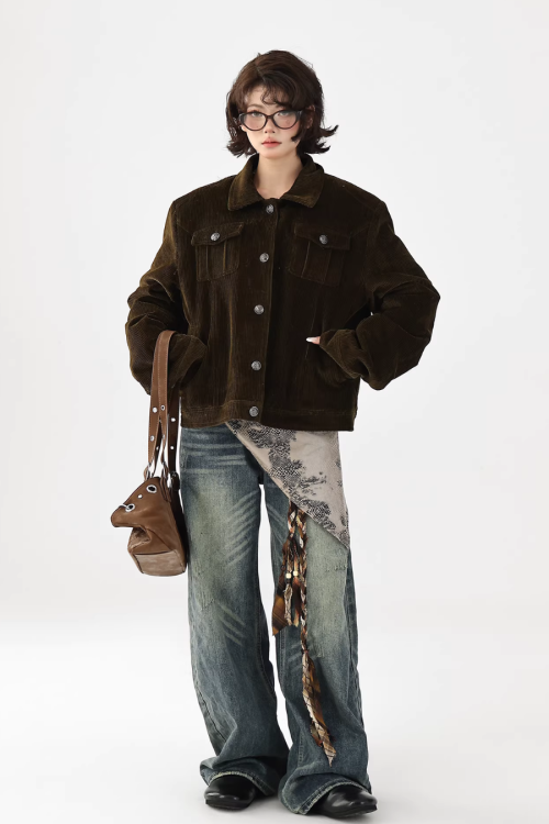 Fur Collar Corduroy Jacket