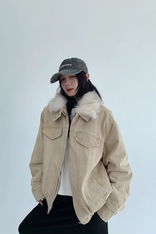 Fur Collar Denim Jacket