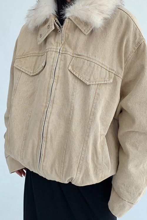 Fur Collar Denim Jacket