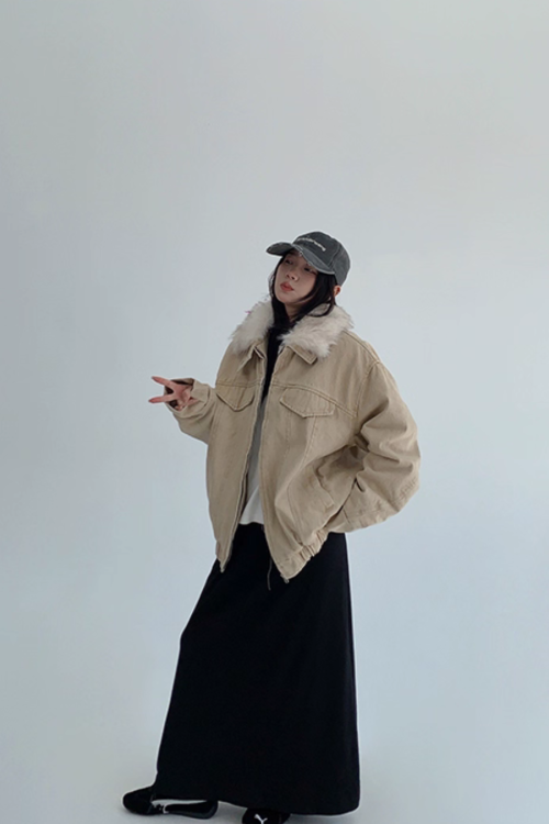 Fur Collar Denim Jacket