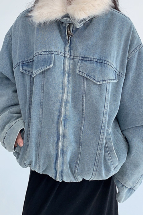 Fur Collar Denim Jacket