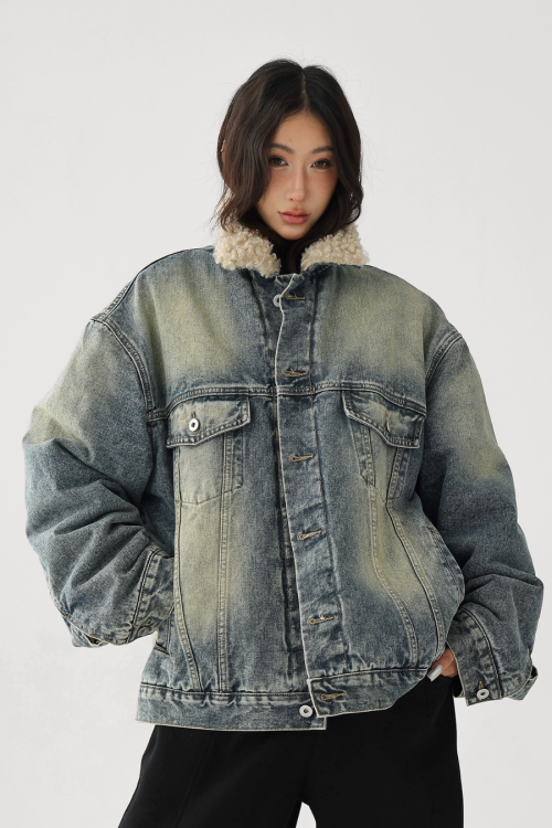 Fur Collar Denim Jacket