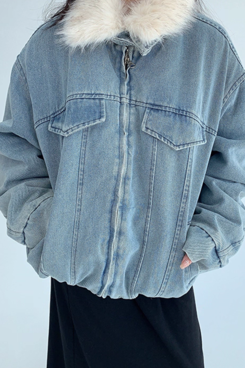 Fur Collar Denim Jacket