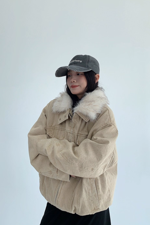 Fur Collar Denim Jacket