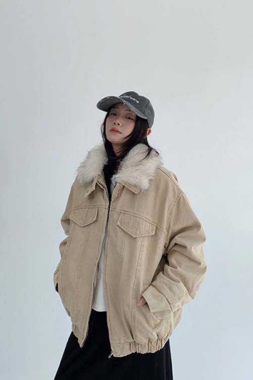Fur Collar Denim Jacket