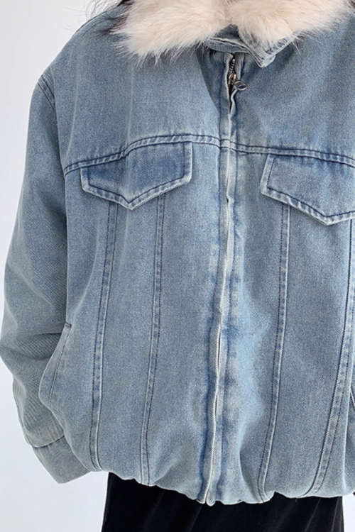 Fur Collar Denim Jacket