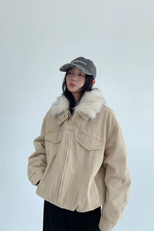 Fur Collar Denim Jacket