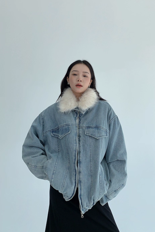 Fur Collar Denim Jacket