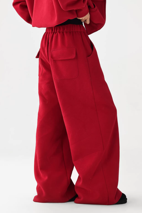 Fur Collar Fleece Hoodie / Casual Pants