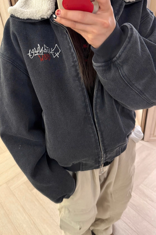 Fur Collar Fleece Work Jacket