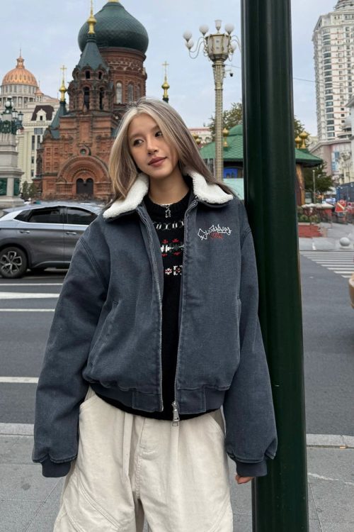 Fur Collar Fleece Work Jacket