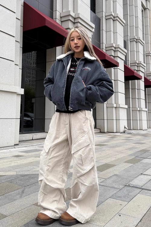 Fur Collar Fleece Work Jacket