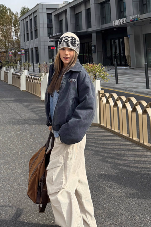 Fur Collar Fleece Work Jacket