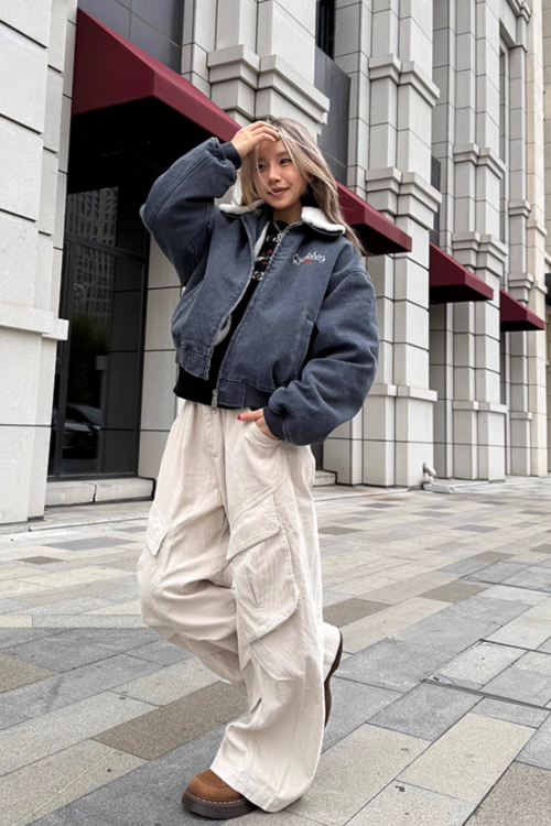 Fur Collar Fleece Work Jacket