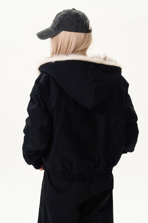 Fur Collar Hood Cotton Jacket